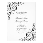 Faire-part de mariage de Flourish de blanc et de n