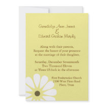 Faire-part de mariage de marguerite jaune et blanc