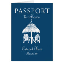 Faire-part de mariage de passeport de Cancun Mexiq Carte De Vœux