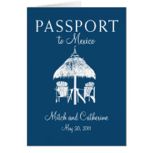 Faire-part de mariage de passeport de Cancun Mexiq Cartes De Vœux
