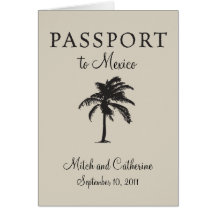 Faire-part de mariage de passeport du Mexique de M Cartes