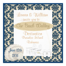 Faire-part de mariage de plage de destination de D