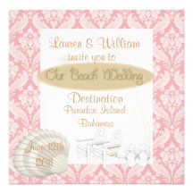 Faire-part de mariage de plage de destination de D