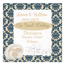 Faire-part de mariage de plage de destination de D
