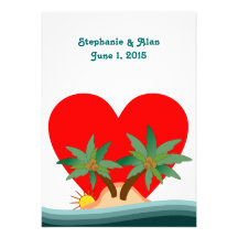 Faire-part de mariage de style d'île