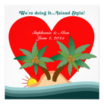 Faire-part de mariage de style d'île