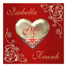 Faire-part de mariage de Valentines avec le coeur 