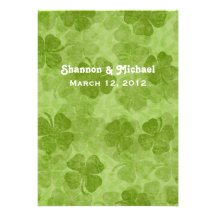 Faire-part de mariage d'Irlandais de shamrock