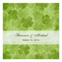 Faire-part de mariage d'Irlandais de shamrock