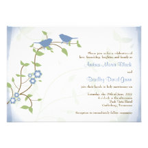 Faire-part de mariage d'oiseaux d'oiseaux chanteur