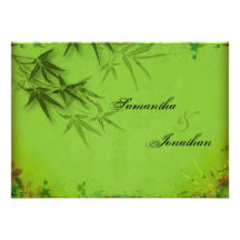Faire-part de mariage en bambou asiatique vintage 