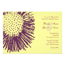 Faire-part de mariage floral abstrait de pourpre e