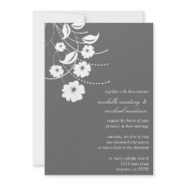 Faire-part de mariage floral de Flourish (gris-fon