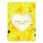 Faire-part de mariage floral de rose jaune
