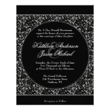 Faire-part de mariage floral gothique de monogramm