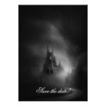 Faire-part de mariage gothique de château