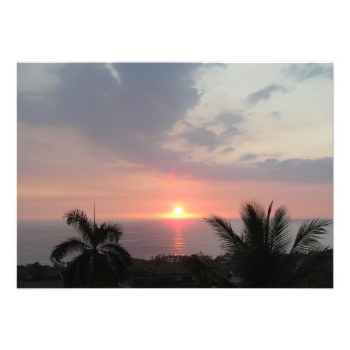 Faire-part de mariage hawaïen de coucher du soleil