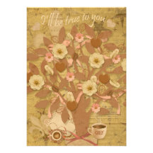 Faire-part de mariage lunatique de collage de café
