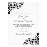 Faire-part de mariage noir assez floral