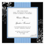 Faire-part de mariage noir bleu-clair de bande