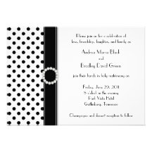 Faire-part de mariage noir et blanc de point de po