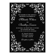 Faire-part de mariage noir et blanc élégant de rem