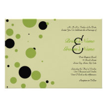 Faire-part de mariage noir et vert de point de pol