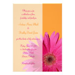 Faire-part de mariage orange et rose de marguerite
