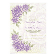 Faire-part de mariage pourpre de roses de campanul