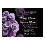 Faire-part de mariage pourpre de roses métallique