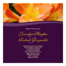 Faire-part de mariage pourpre et orange invitations