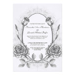 Faire-part de mariage rose encadré de cru élégant