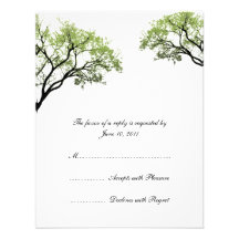 Faire-part de mariage RSVP d'arbres de ressort