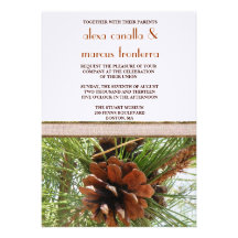 Faire-part de mariage - scène de cône d'arbre et d
