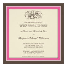 Faire-part de mariage simplement élégant (fuschia)