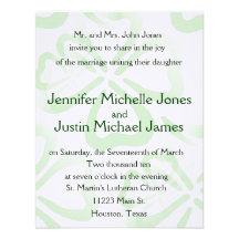 Faire-part de mariage vert de shamrock