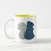 Faire-part de naissance bleu d'écureuil de pays mi mugs à café