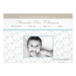 faire-part de naissance bleu et gris du bébé 5x7 d
