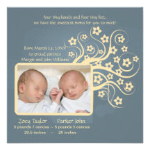 Faire-part de naissance de dérive de photo de fleu