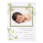 Faire-part de naissance de feuille et de branches
