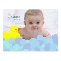Faire-part de naissance de photo de bain moussant carte postale