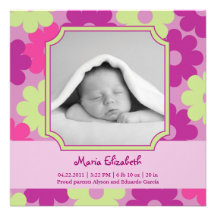 Faire-part de naissance de photo de bébé