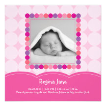 Faire-part de naissance de photo de bébé