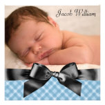 Faire-part de naissance de photo de bébé de noir b