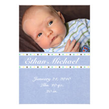 Faire-part de naissance de photo de bleus layette