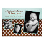 faire-part de naissance de photo de point de polka