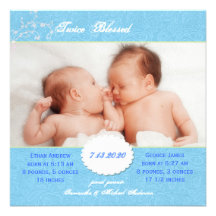 Faire-part de naissance de photo pour les garçons 