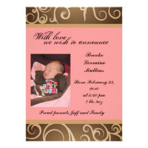 Faire-part de naissance de remous de Brown et de r
