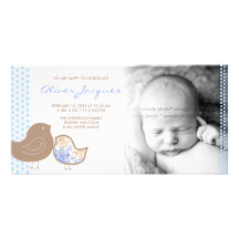 Faire-part de naissance doux de bébé de poussins d cartes de vœux avec photo