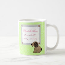Faire-part de naissance Girly de bébé de chiot Mugs À Café